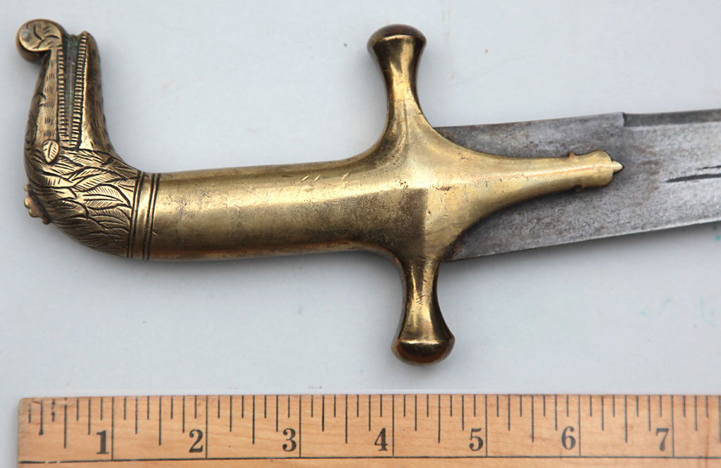 Indian tulwar brass monster head hilt