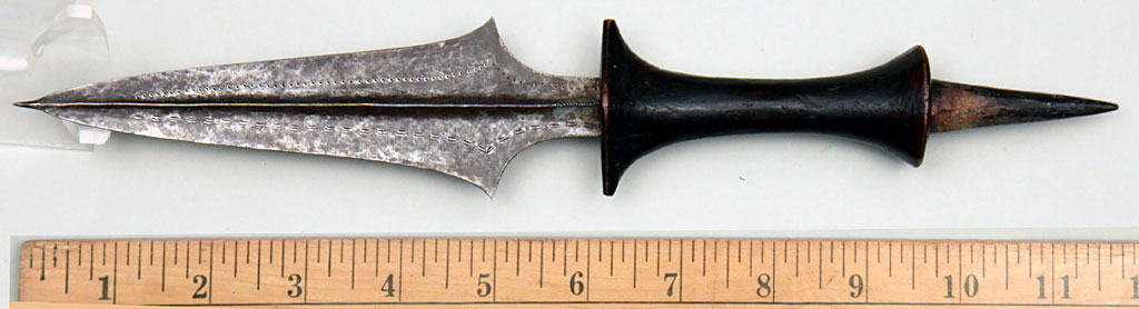 African Tetela Tribe Spiked Hilt Dagger