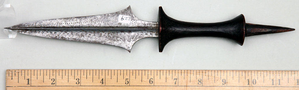 African Tetela Tribe Spiked Hilt Dagger