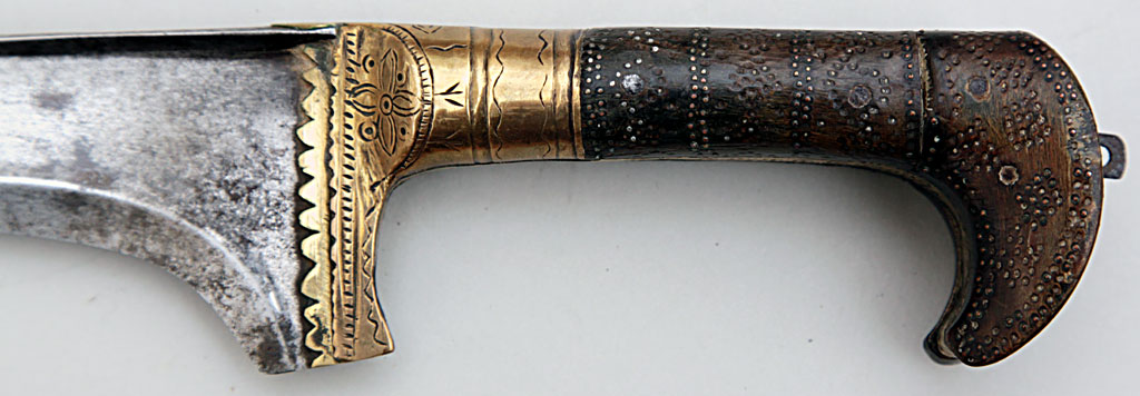 Khyber Knife with Brass Bolster, Horn Hilt and an Old Sheath