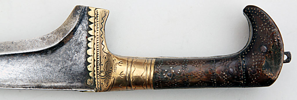 Khyber Knife with Brass Bolster, Horn Hilt and an Old Sheath