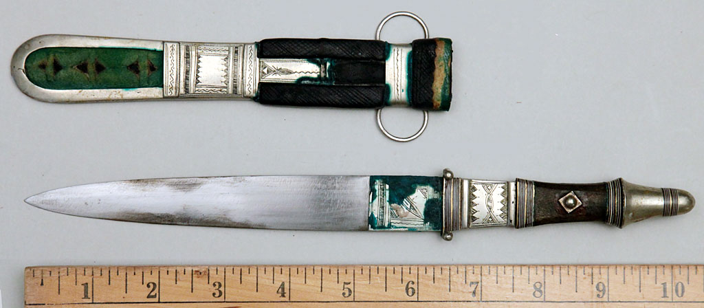 Saharan Tuareg Knife with Silver Mountings in Agadez Style